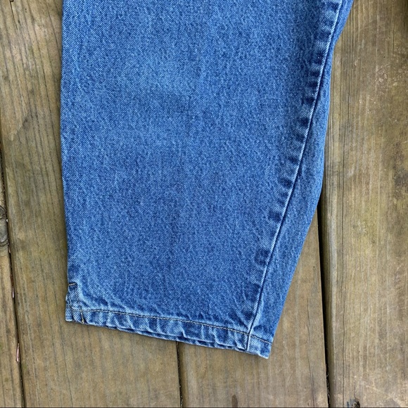 Vintage 80s Blue 100% Cotton Denim High Waisted Straight Leg Cropped Capri Pants - Picture 8 of 16